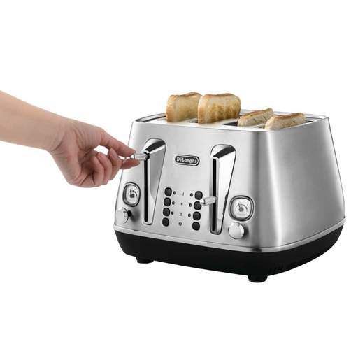Delonghi 4 Slice Distinta X Stainless Steel Toaster - Image 2