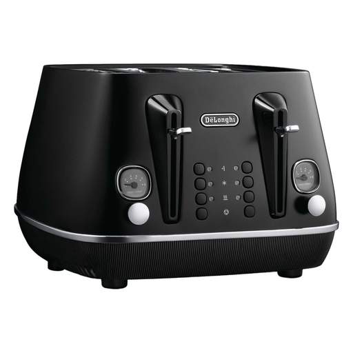 Delonghi 4 Slice Distinta X Stainless Steel Toaster Black - Image 2