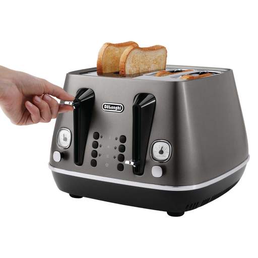 Delonghi 4 Slice Distinta X Stainless Steel Toaster Titanium - Image 2