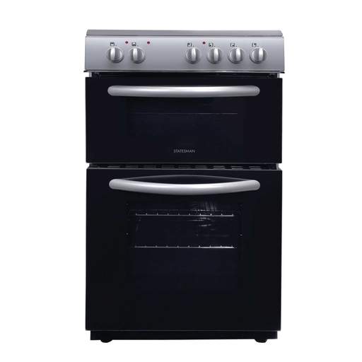 Statesman 50CM Double Oven Electric Cooker Silver