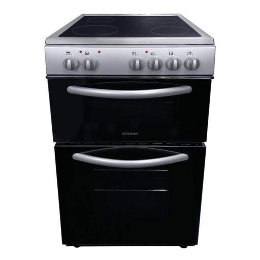 Statesman 50CM Double Oven Electric Cooker Silver - Image 2