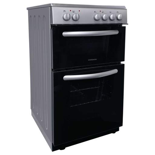 Statesman 50CM Double Oven Electric Cooker Silver - Image 3