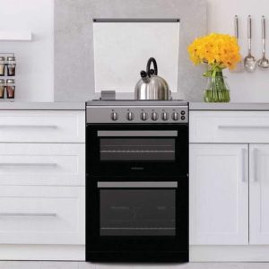 Statesman 60CM Double Oven Gas Lidded Cooker Silver