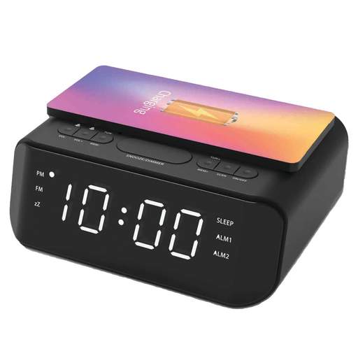 Groove Atlas Alarm Clock Radio with Wireless Charging Pad