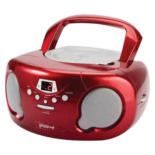 Groove Portable CD Radio Boombox Red - Image 3