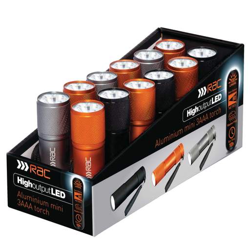 RAC 9 LED Aluminium Torch (CDU 12)