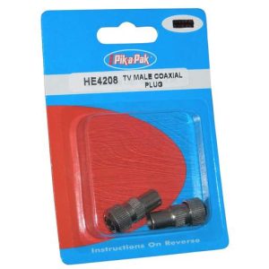 Pik-a-Pak Male Coaxial Plug 2 Pack