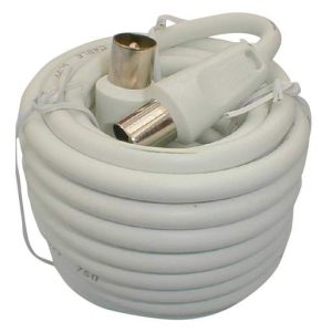 Pik-a-Pak 2m Coaxial Fly Lead Plug to Plug White