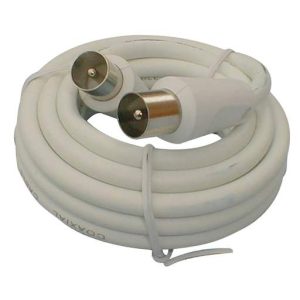 Pik-a-Pak 4m Coaxial Fly Lead Plug to Plug White