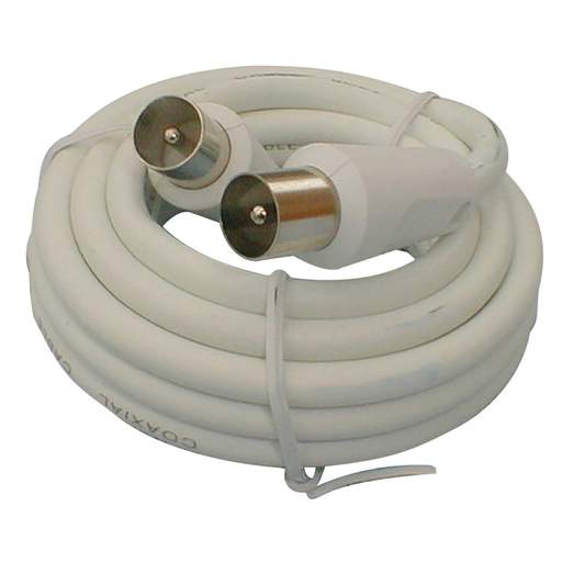 Pik-a-Pak 4m Coaxial Fly Lead Plug to Plug White