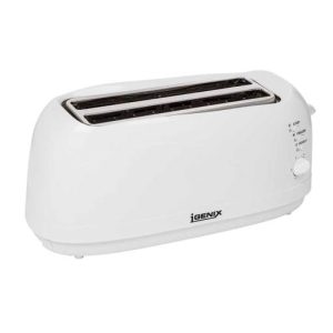 Igenix White Plastic Long Slot 4 Slice Toaster