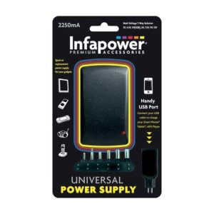 Infapower 2250mA 7-Way Universal Power Supply AC/DC Adapter