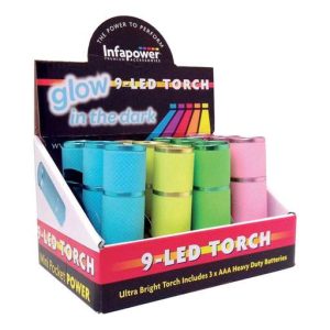 Infapower 9 LED Glow in the Dark Torch Pack of 12