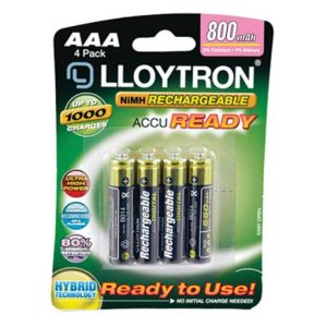 Lloytron AAA Ni-MH Rechargeable batteries (Pack of 4)