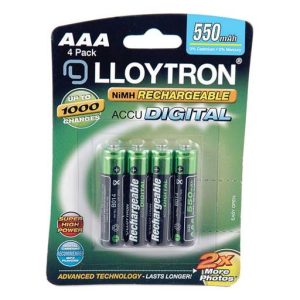 Lloytron AAA Ni-MH Rechargeable Batteries (Pack of 4)