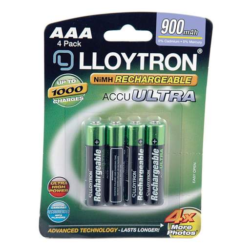 Lloytron AAA Ni-MH Rechargeable Batteries (Pack of 4)