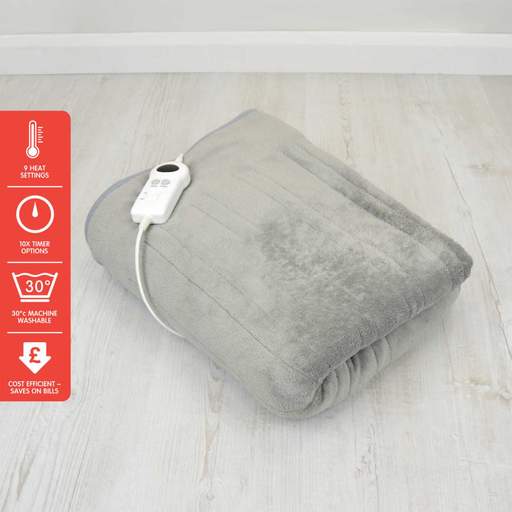 Lloytron StayWarm 180cm x 130cm Extra Large Heated Throw Blanket - Grey - Image 2