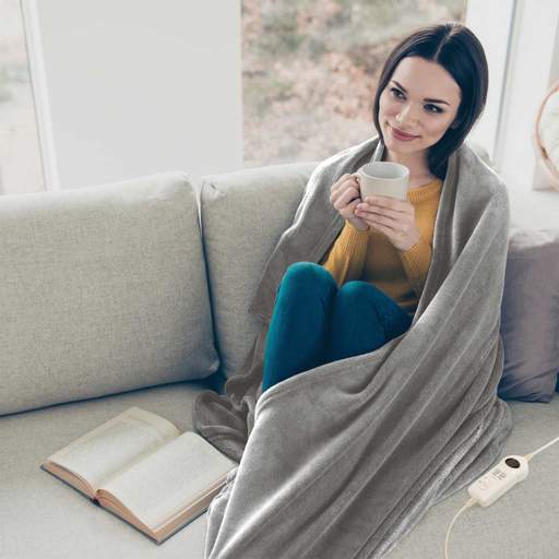 Lloytron StayWarm 180cm x 130cm Extra Large Heated Throw Blanket - Grey - Image 3