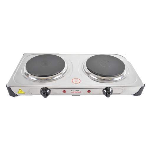 Kitchen Perfected 2000W Double Hotplate Stainless Steel