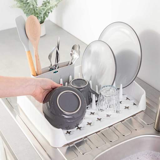 Minky Minky Dish Rack White/Grey Caddy - Image 3