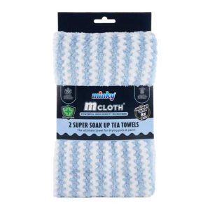 Minky 2 Pack Super Soak Tea Towels Blue