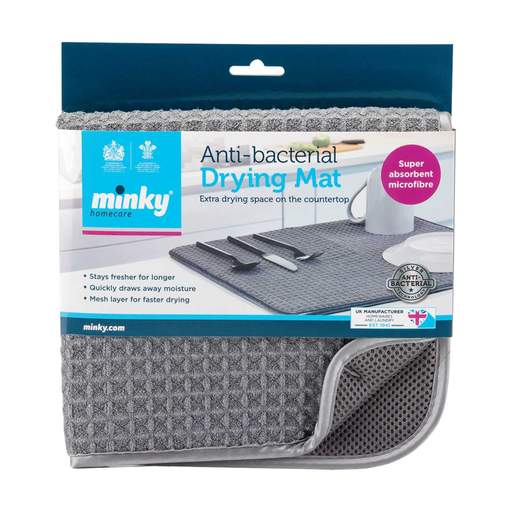 Minky Anti-Bac Drying Mat Grey - Image 2