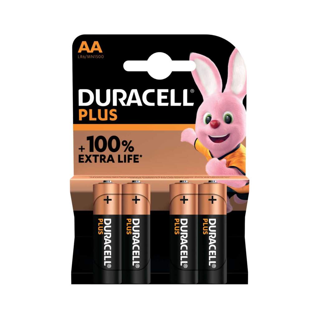 Duracell 1.5V AA MN8702 Plus Power 100% Extra Life (Pack of 4) - Image 2
