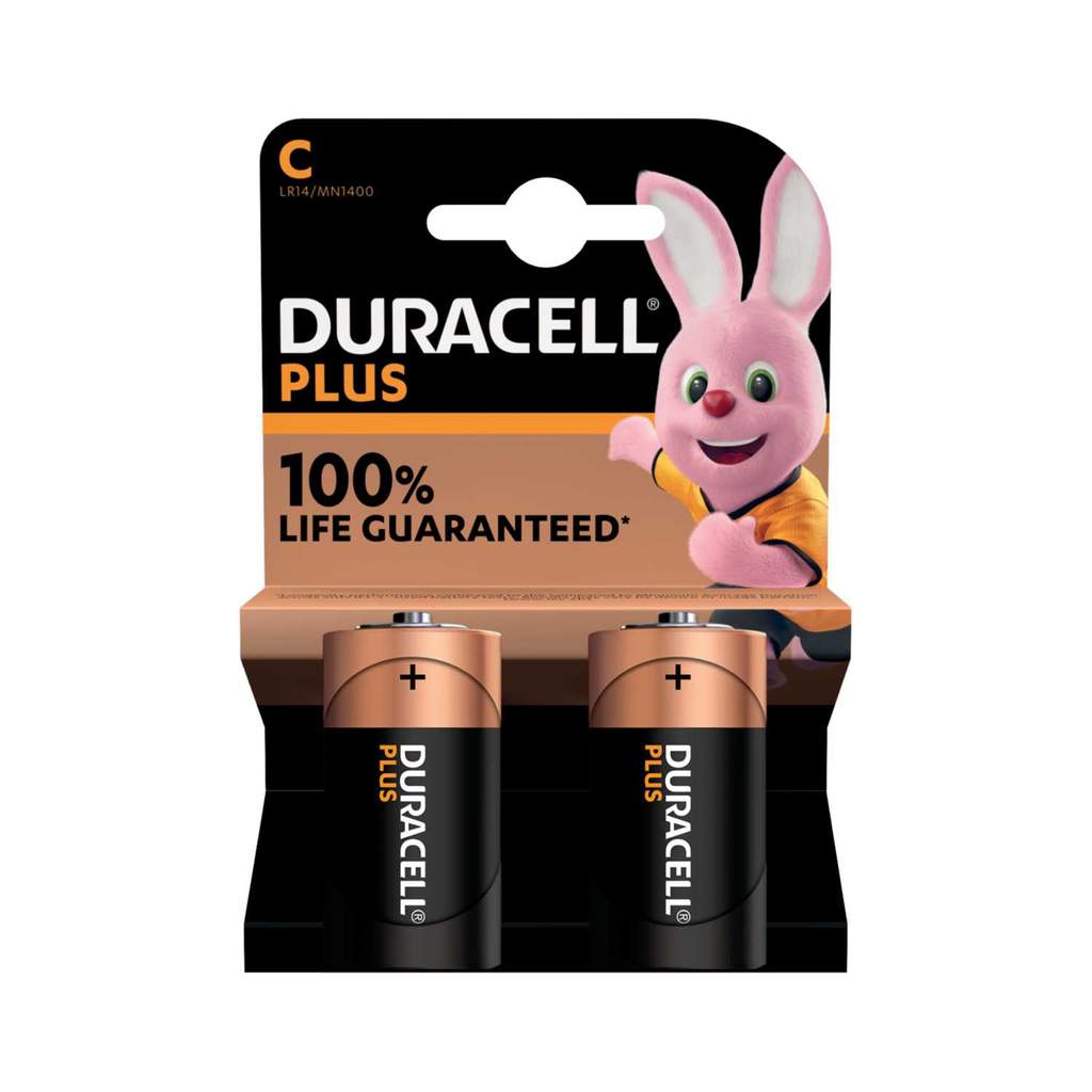 Duracell 1.5V C MN8711 Plus Power Alkaline Battery (Pack of 2) - Image 2