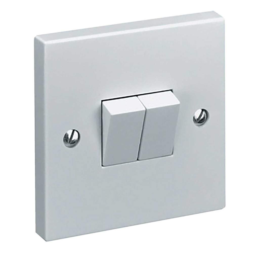Pik-a-Pak 5A 2 Gang 2 Way Light Swtich White - Image 3