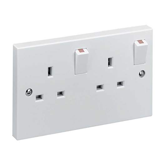 Pik-a-Pak 13A 2 Gang Switched Socket