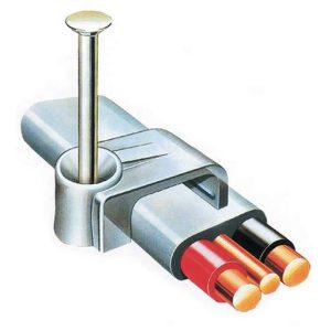 Pik-a-Pak 2.5mm Twin and Earth Flat Cable Clips Grey (Pack of 20)