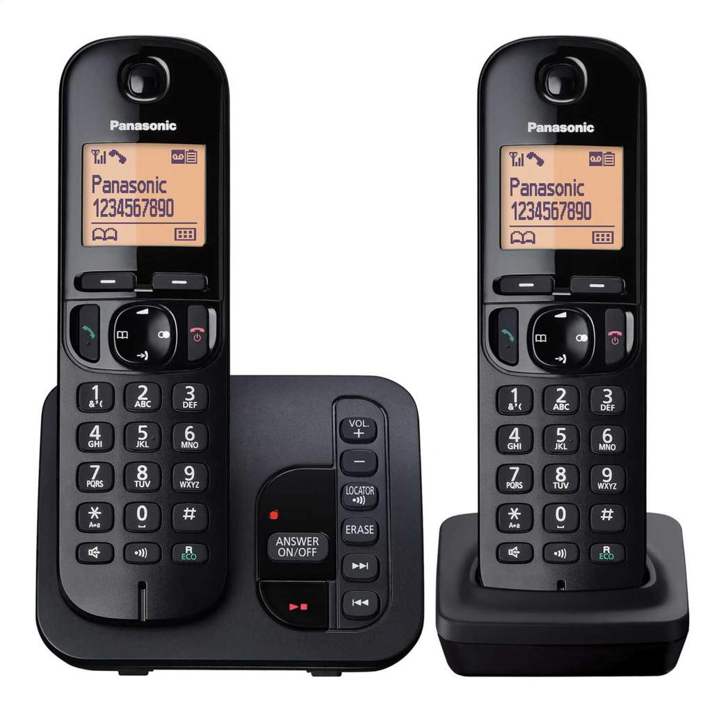 Panasonic Twin Dect Call Block Telephone with Answer Machine Black - Image 2