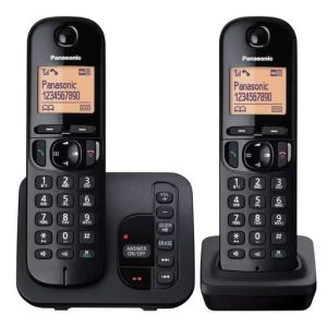Panasonic Twin Dect Call Block Telephone with Answer Machine Black