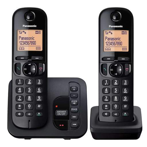 Panasonic Twin Dect Call Block Telephone with Answer Machine Black