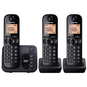 Panasonic Trio Dect Call Block Telephone with Answer Machine Black