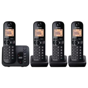 Panasonic Quad Dect Call Block Telephone with Answer Machine Black