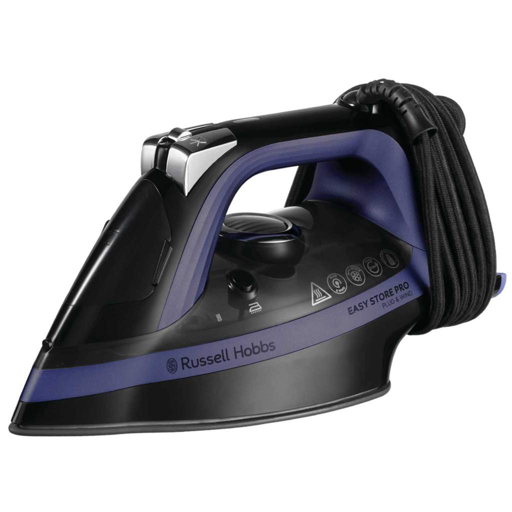 Russell Hobbs 2400W Easy Store Pro Steam Smart Plug Iron Black/Purple - Image 2