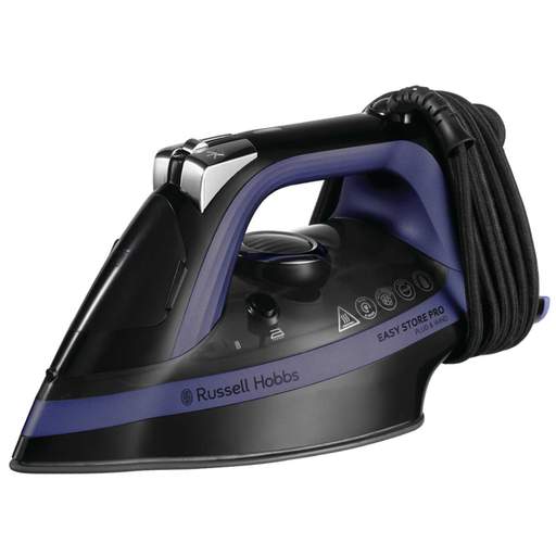 Russell Hobbs 2400W Easy Store Pro Steam Smart Plug Iron Black/Purple