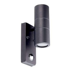 Brackenheath Up & Down Wall Light with PIR Black