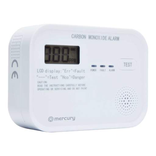 Mercury LCD Display Carbon Monoxide Alarm White - Image 2