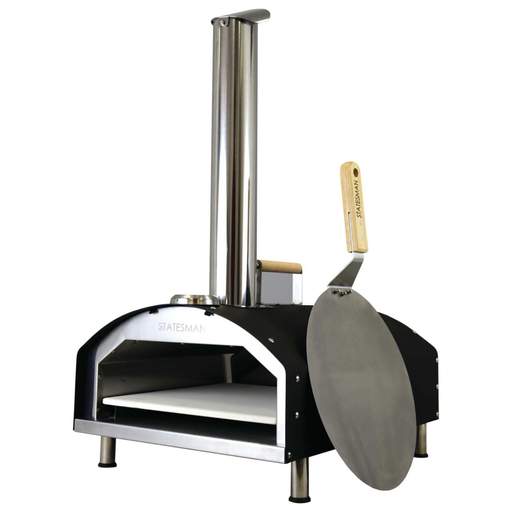 Statesman Tabletop Wood Fire Pizza Oven with 13" Pizza Stone and Pizza Shovel