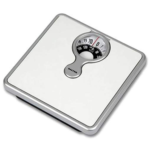 Salter Mechanical Bathroom Scales with Magnifying Lens White