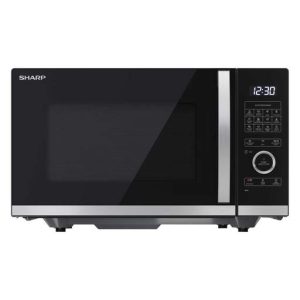 Sharp 25L 900W Jog Dial Flatbed Microwave with Grill Black