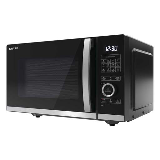 Sharp 25L 900W Jog Dial Flatbed Microwave with Grill Black - Image 3