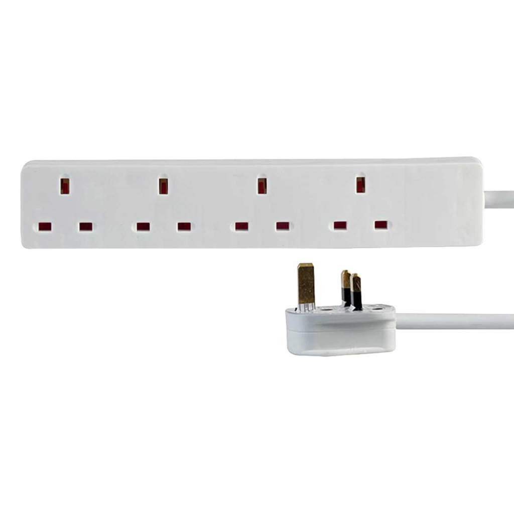 Pro Elec 5m 4 Gang Extension Lead White - Image 2