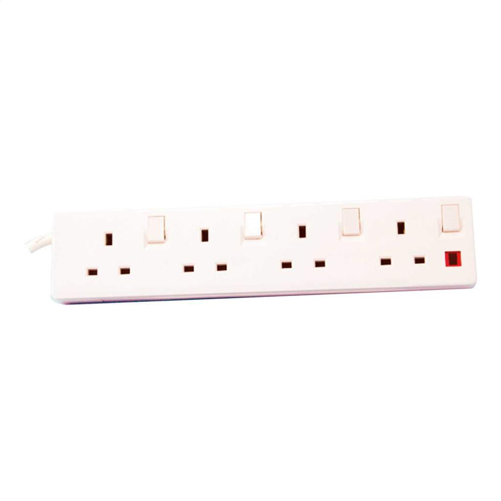 Tower 13A 2m 230V 4 Gang Extension Lead White - Image 3