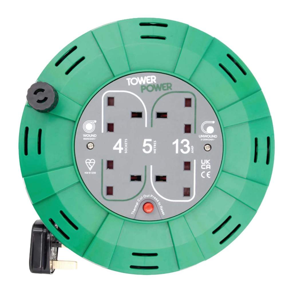 Tower 13A 5M 4 Gang Cassette Extension Reel - Image 3