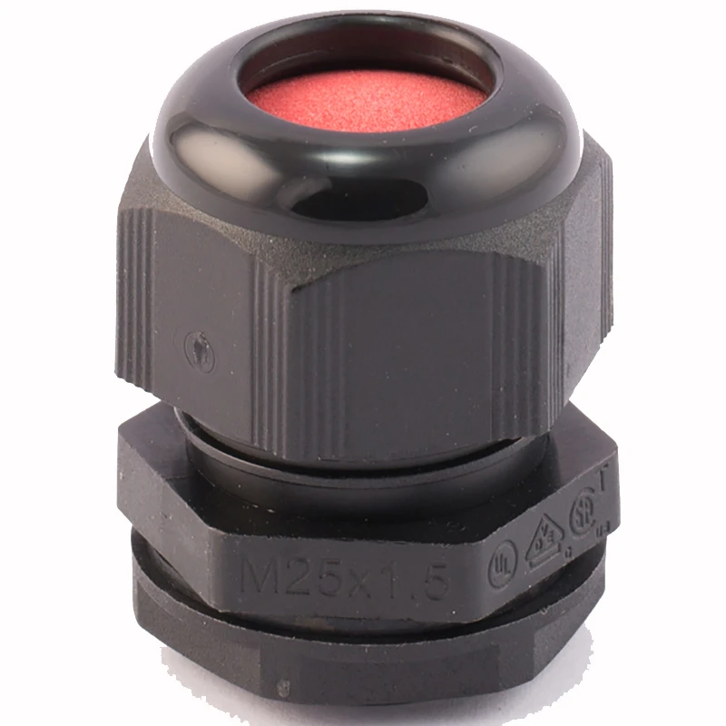 Dome Top Cable Gland IP68 M25 Black 13-18mm Dia C/W Locknut - Image 3