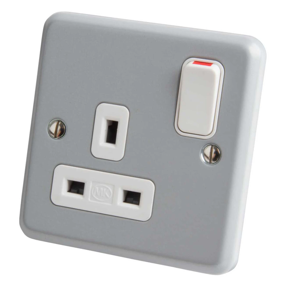 Socket 1 Gang Switched Double Pole Dual Earth 13A Aluminium - Image 3