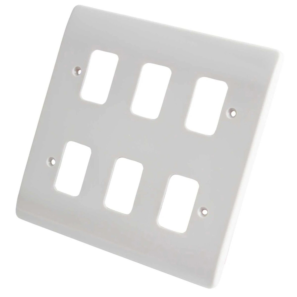 MK Logic Plus 6-Module Frontplate White - Image 3